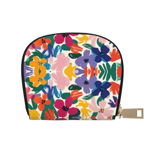 ASDJHFABKY Bohemia Karten-Set, Retro-Blumenmuster, Leder, Geldbörse, Autobesitzer, Lizenz- und Versicherungskartenhalter, 9 x 11 cm, A21, 9X11CM von ASDJHFABKY