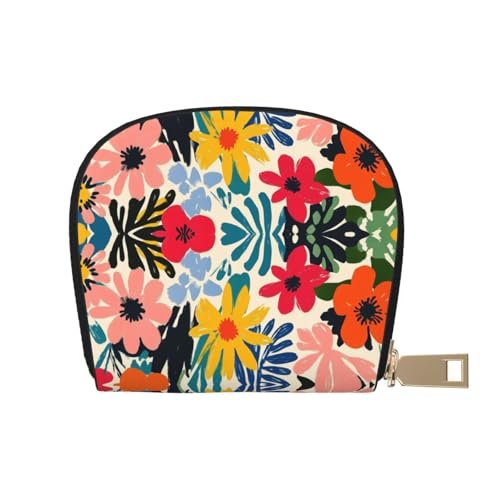ASDJHFABKY Bohemia Karten-Set, Retro-Blumenmuster, Leder, Geldbörse, Autobesitzer, Lizenz- und Versicherungskartenhalter, 9 x 11 cm, A22, 9X11CM von ASDJHFABKY