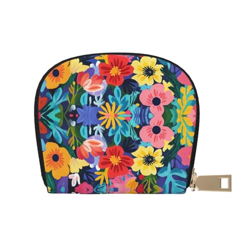 ASDJHFABKY Bohemia Karten-Set, Retro-Blumenmuster, Leder, Geldbörse, Autobesitzer, Lizenz- und Versicherungskartenhalter, 9 x 11 cm, A23, 9X11CM von ASDJHFABKY