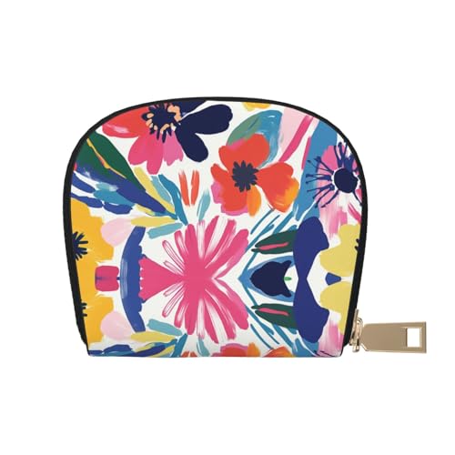 ASDJHFABKY Bohemia Karten-Set, Retro-Blumenmuster, Leder, Geldbörse, Autobesitzer, Lizenz- und Versicherungskartenhalter, 9 x 11 cm, A26, 9X11CM von ASDJHFABKY