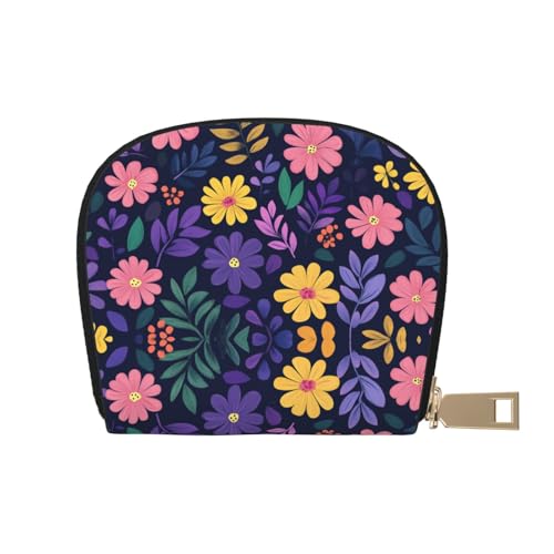 ASDJHFABKY Bohemia Karten-Set, Retro-Blumenmuster, Leder, Geldbörse, Autobesitzer, Lizenz- und Versicherungskartenhalter, 9 x 11 cm, A28, 9X11CM von ASDJHFABKY