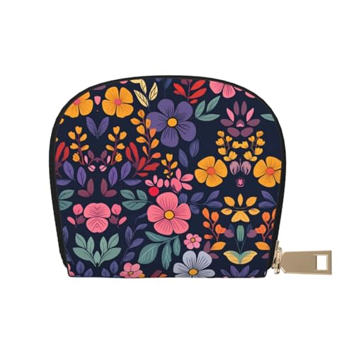ASDJHFABKY Bohemia Karten-Set, Retro-Blumenmuster, Leder, Geldbörse, Autobesitzer, Lizenz- und Versicherungskartenhalter, 9 x 11 cm, A29, 9X11CM von ASDJHFABKY