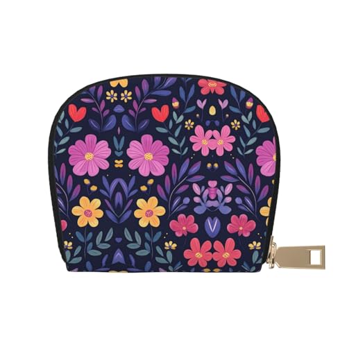 ASDJHFABKY Bohemia Karten-Set, Retro-Blumenmuster, Leder, Geldbörse, Autobesitzer, Lizenz- und Versicherungskartenhalter, 9 x 11 cm, A30, 9X11CM von ASDJHFABKY