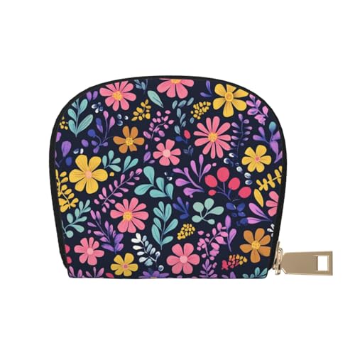 ASDJHFABKY Bohemia Karten-Set, Retro-Blumenmuster, Leder, Geldbörse, Autobesitzer, Lizenz- und Versicherungskartenhalter, 9 x 11 cm, A31, 9X11CM von ASDJHFABKY