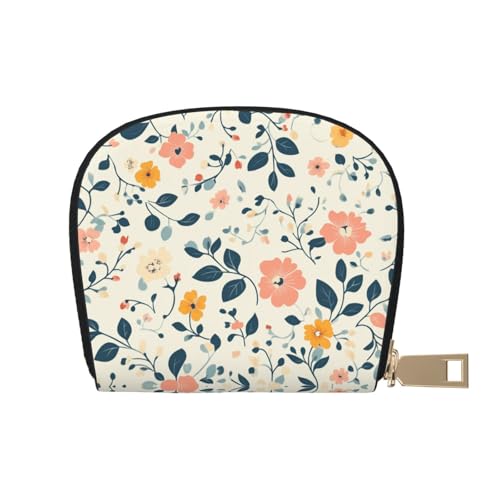 ASDJHFABKY Bohemia Karten-Set, Retro-Blumenmuster, Leder, Geldbörse, Autobesitzer, Lizenz- und Versicherungskartenhalter, 9 x 11 cm, A8, 9X11CM von ASDJHFABKY