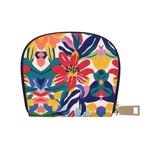 ASDJHFABKY Bohemia Karten-Set, Retro-Blumenmuster, Leder, Geldbörse, Autobesitzer, Lizenz- und Versicherungskartenhalter, 9 x 11 cm, a25, 9X11CM von ASDJHFABKY
