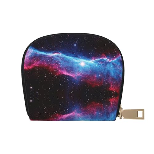 ASDJHFABKY Cosmic Cloud Card Pack Blau/Rot Weltraum Ledertasche Galaxie Glitzer Nebel Geldbörse Häufige Fahrer – Maut- und Gaskarten-Organizer, 9 x 11 cm, A2, 9X11CM von ASDJHFABKY