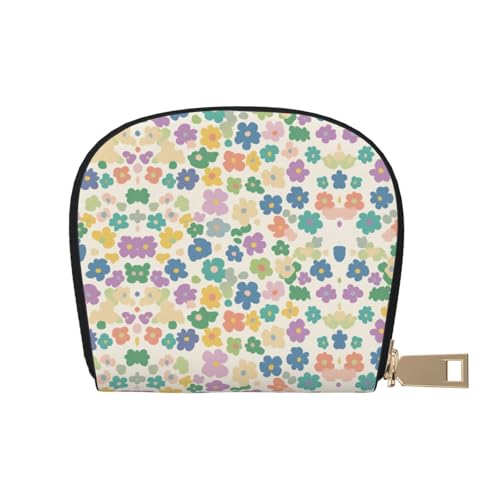 ASDJHFABKY Kartenpaket mit Blumenmuster in Vase, Naturlandschaft, Ledertasche, Blau-Weiß, Blumengeldbörse, Autobesitzer, Lizenz- und Versicherungskartenhalter, 9 x 11 cm, A35, 9X11CM von ASDJHFABKY