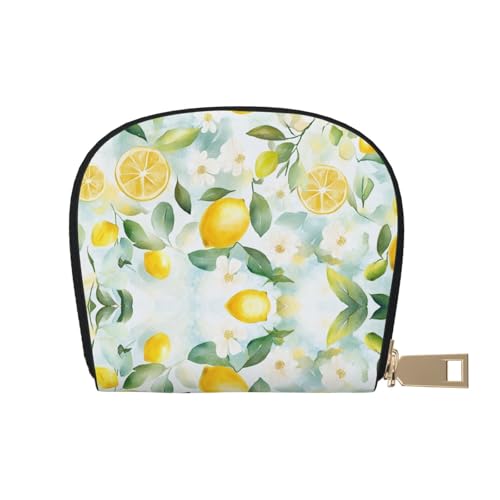 ASDJHFABKY Lemon Card Pack Lemon Fruits Tree Leaf Leather Bag Lemon Fruits Wallet Summer Festival Fans - Sweatproof Card Protection 9X11CM, A2, 9X11CM von ASDJHFABKY
