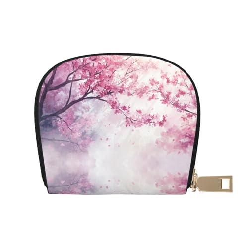 ASDJHFABKY Süße Kartenpackung lila Pilze Ledertasche Pilze Geldbörse Sommer Festival Fans – schweißfester Kartenschutz 9 x 11 cm, A28, 9X11CM von ASDJHFABKY