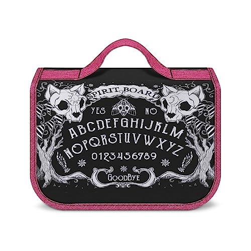 ASDTEHCY Kulturbeutel zum Aufhängen, Katzenschädelkopf, Hexenbrett, schwarz, Gothic-Kulturbeutel, Make-up-Tasche, Reise-Kosmetiktasche für Frauen, Katze Totenkopf Hexenbrett schwarz Gothic, von ASDTEHCY