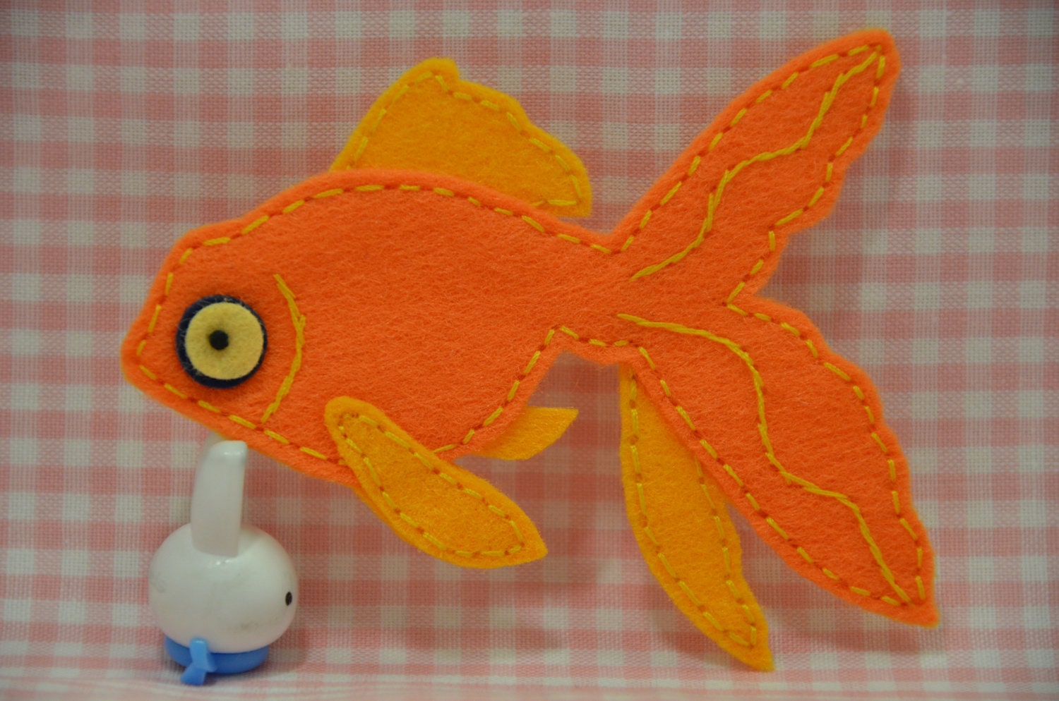 2 Stück Handgemachter Filz GoldfischRingelblume | Ft342 2 Stück Handgemachter Filz GoldfischRingelblume | Ft342 von ASECUSA