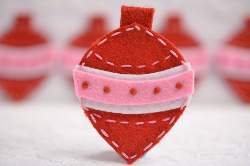 6 Stück Handarbeit Filz Weihnachtsschmuck Teufel Rot | Ft986 von ASECUSA