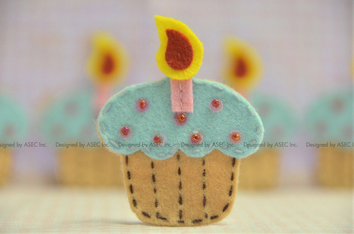 6 Stück Handgemachte Filz Cupcakes von ASECUSA