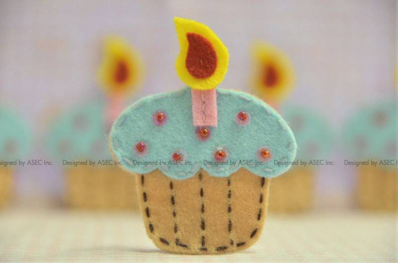 6 Stück Handgemachte Filz Cupcakes von ASECUSA