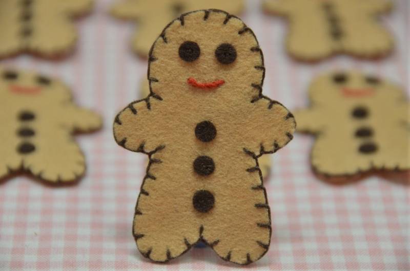 6 Stück Handgemachte Filz Lebkuchenmann von ASECUSA