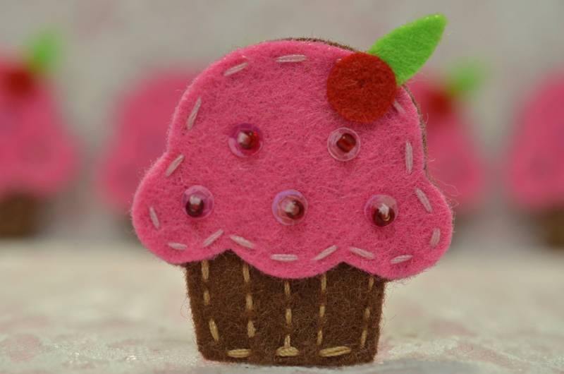6Er Set Handgemachte Filz Cupcake-Dunkel Nelke | Ft009 6Er Set Handgemachte Filz Cupcake-Dunkel Nelke | Ft009 von ASECUSA