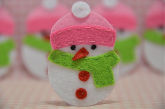 6Er Set Handgemachte Filz SchneemannBaby Rosa | Ft931 von ASECUSA