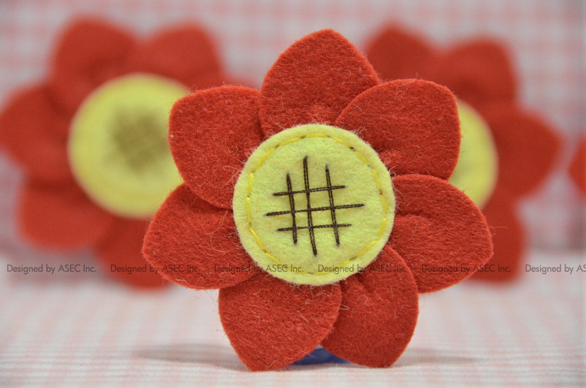 6Er Set Handgemachte Filz Sonnenblumen-Teufel Rot | Ft945 6Er Set Handgemachte Filz Sonnenblumen-Teufel Rot | Ft945 von ASECUSA