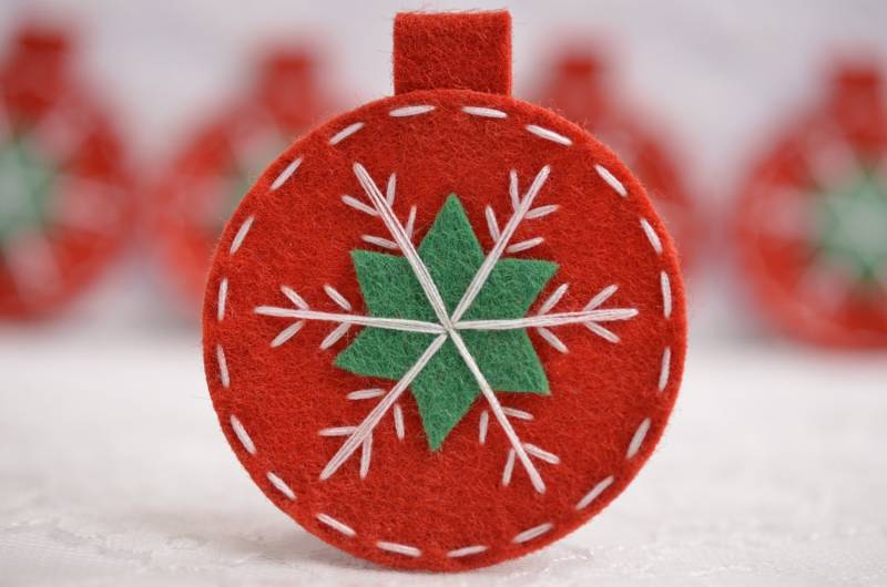 6Er Set Handgemachte Filz Weihnachtsdekoration Teufel Rot | Ft984 von ASECUSA