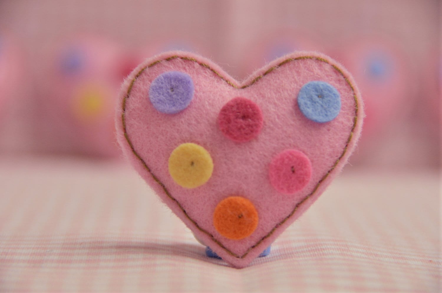 6Er Set Handgemachte Puffy Filz HerzBaby Rosa | Ft643 von ASECUSA