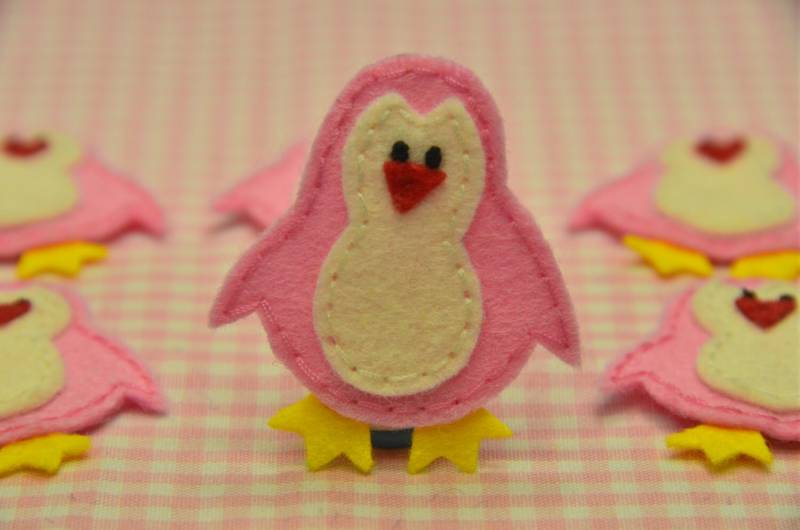 6Er Set Handgemachter Filz Pinguin Baby Rosa | Ft805 von ASECUSA