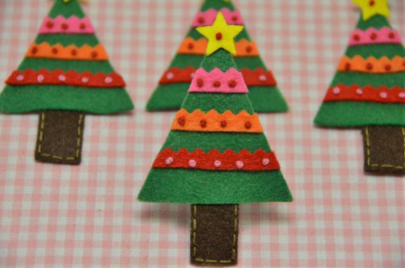 6Er Set Handgemachter Weihnachtsbaum Aus Filz | Ft750 von ASECUSA