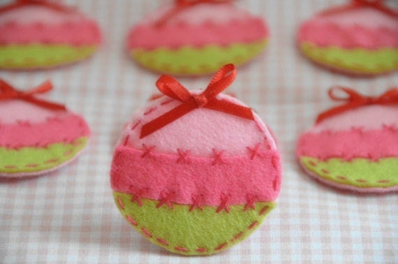 6Er Set Handgemachter Weihnachtsschmuck Aus Filz | Ft918 von ASECUSA