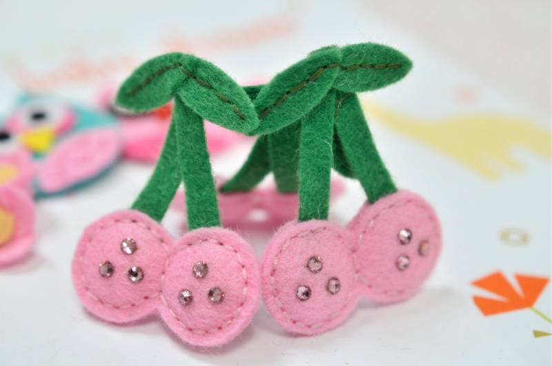 Bling Swarovski Kristall Mit Filz Puffy CherryBaby Pink | Ft692 von ASECUSA