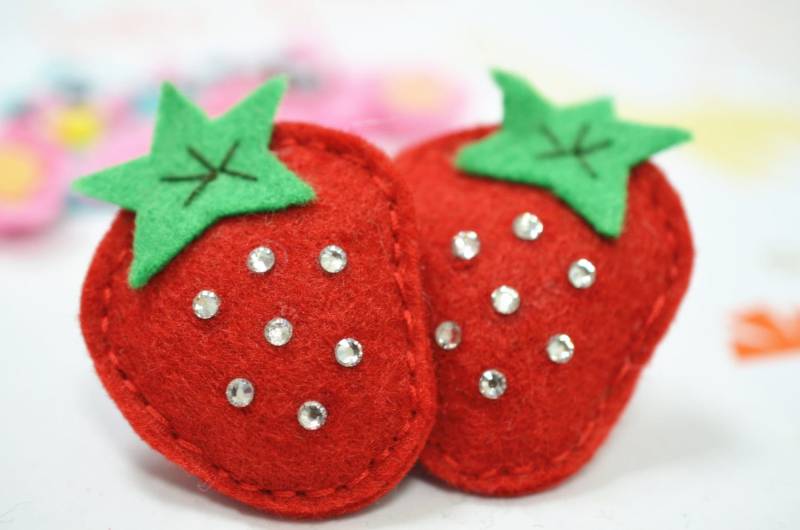 Bling Swarovski Kristall Mit Filz Puffy ErdbeerTeufel Rot | Ft695 von ASECUSA