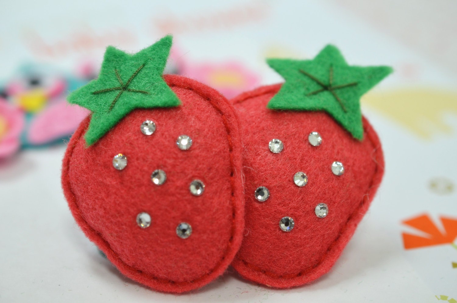Bling Swarovski Kristall Mit Filzpuffy ErdbeereWassermelone | Ft695 Bling Swarovski Kristall Mit Filzpuffy ErdbeereWassermelone | Ft695 von ASECUSA