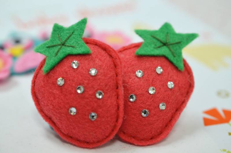 Bling Swarovski Kristall Mit Filzpuffy ErdbeereWassermelone | Ft695 von ASECUSA