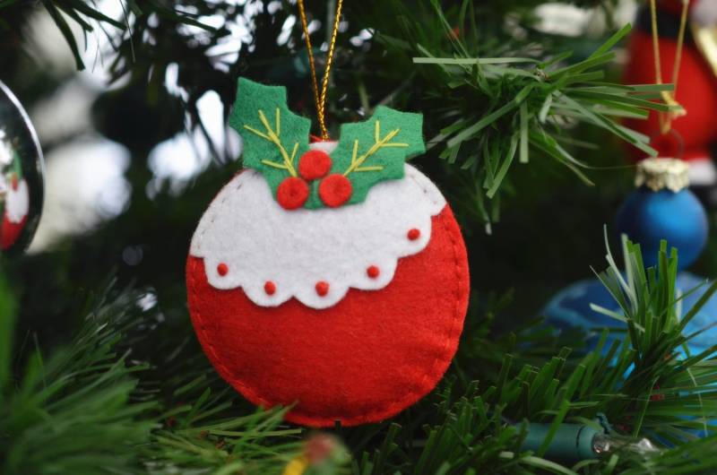 Filz Puffy Weihnachtsschmuck/ Baumschmuck/ Filzkugel Rot | Pf006 von ASECUSA