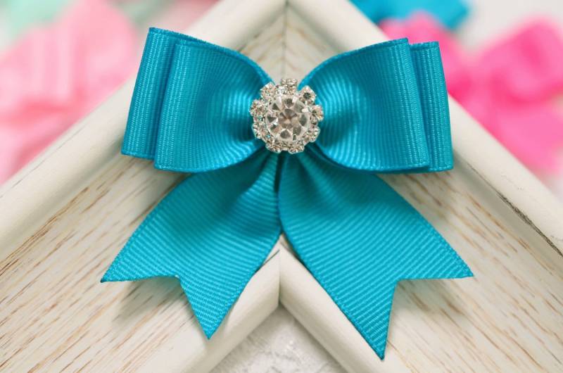 Neu 2Er Set Handgemachte Grosgrain SchleifeTornado Blau | Gr1150 von ASECUSA