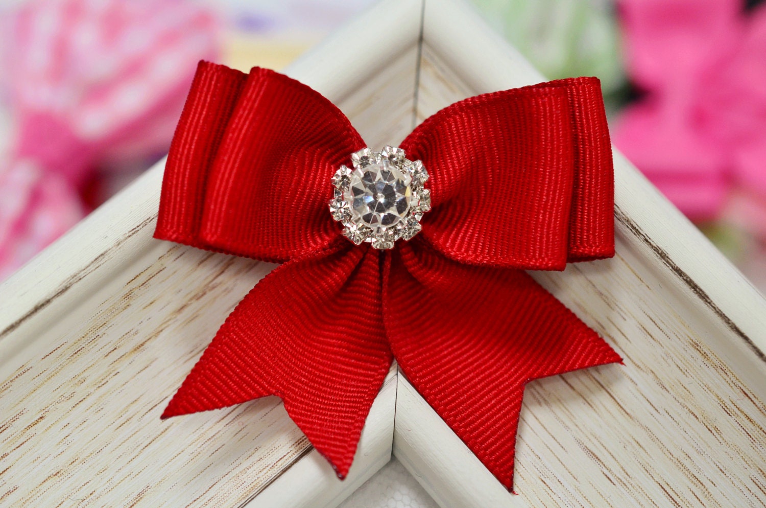 Neu 2Er Set Handgemachte RipsschleifeRot | Gr1150 von ASECUSA