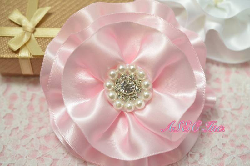 Neu 2st Handgefertigt Satin BlumenRosa | Fb1022 von ASECUSA