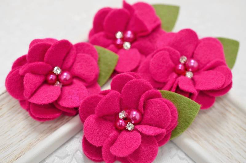 Neu 4Pcs Handgemachte Weiche Filz BlumenAzalea | Ft1031 Neu 4Pcs Handgemachte Weiche Filz BlumenAzalea | Ft1031 von ASECUSA