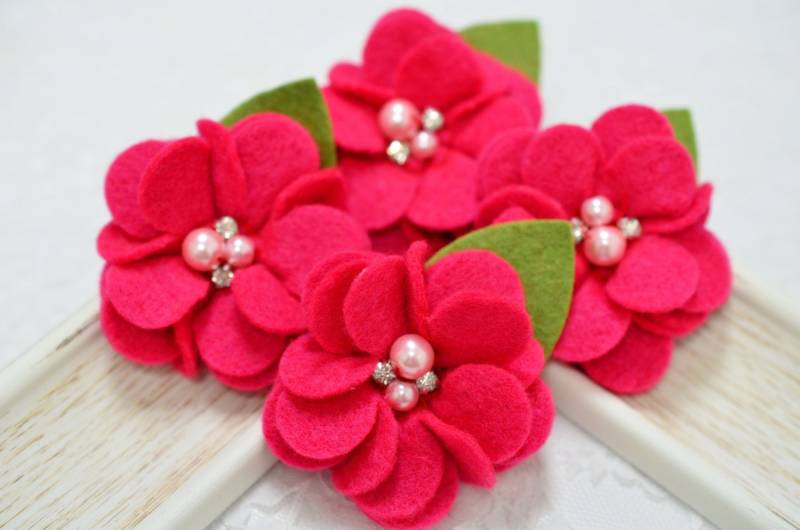 Neu 4Pcs Handgemachte Weiche Filz BlumenSk. Rosa | Ft1031 Neu 4Pcs Handgemachte Weiche Filz BlumenSk. Rosa | Ft1031 von ASECUSA