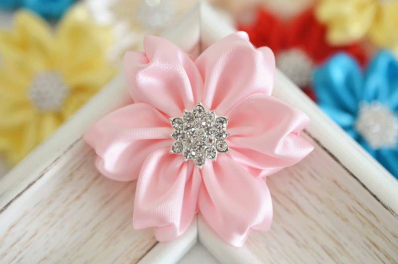 Neu 4stk Handgemachte SatinblumenRosa | Fb1061 von ASECUSA