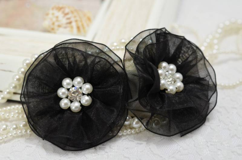 Neu Handgemachte Organza Blume Mit Strass Und PerlenSchwarz | Fb1023 Neu Handgemachte Organza Blume Mit Strass Und PerlenSchwarz | Fb1023 von ASECUSA