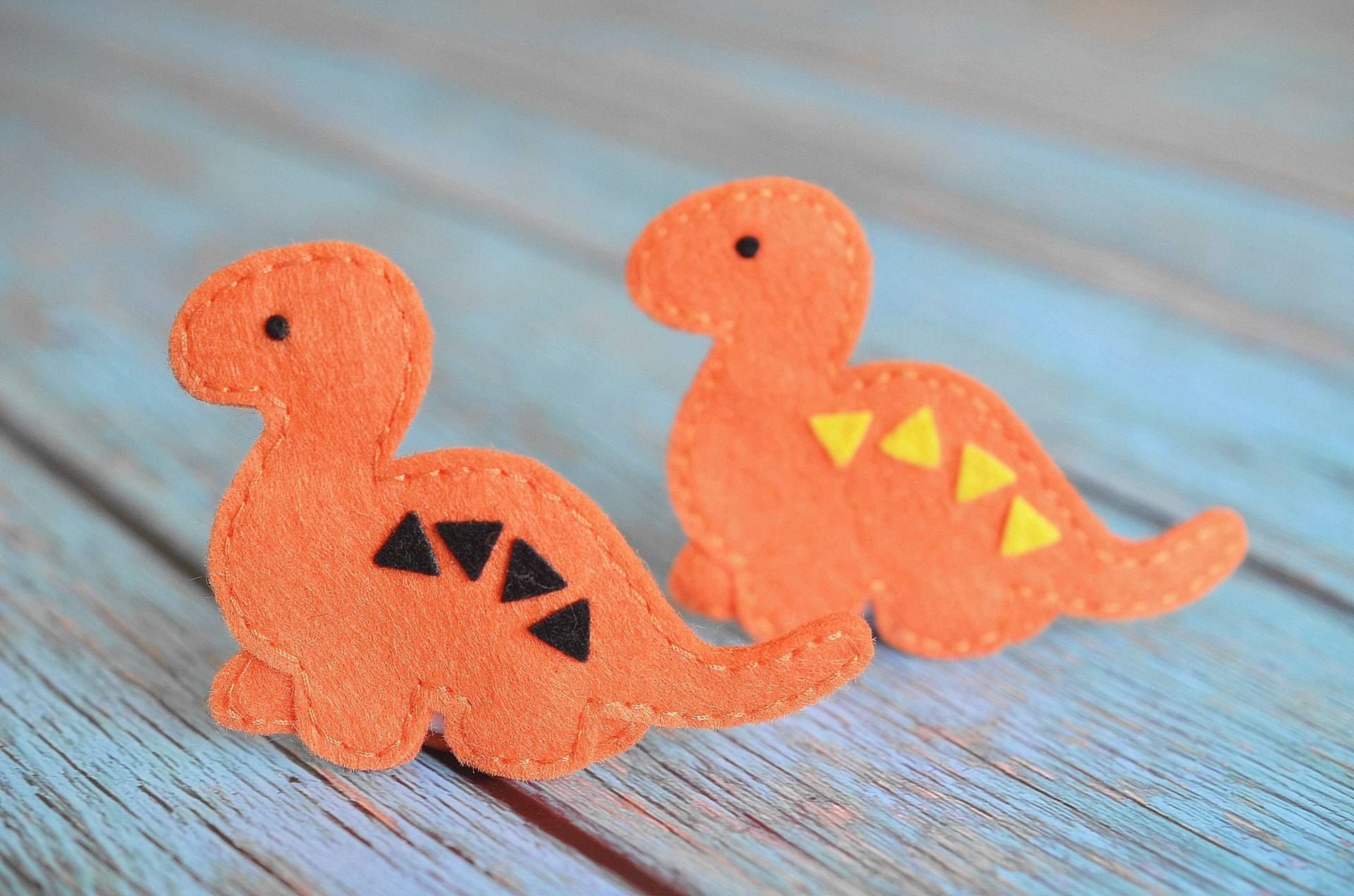 Neu Set Von 6 Stück Handgemachte Filz DinosaurierOrange | Ft349 Neu Set Von 6 Stück Handgemachte Filz DinosaurierOrange | Ft349 von ASECUSA