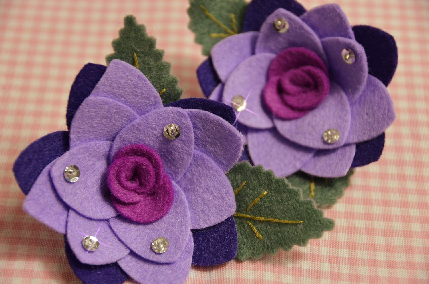 Satz Von 4st Handgemacht Filz Blume Mit BlätternHyazinthe/Leidenschaft | Ft346So Satz Von 4st Handgemacht Filz Blume Mit BlätternHyazinthe/Leidenschaft | Ft346So von ASECUSA
