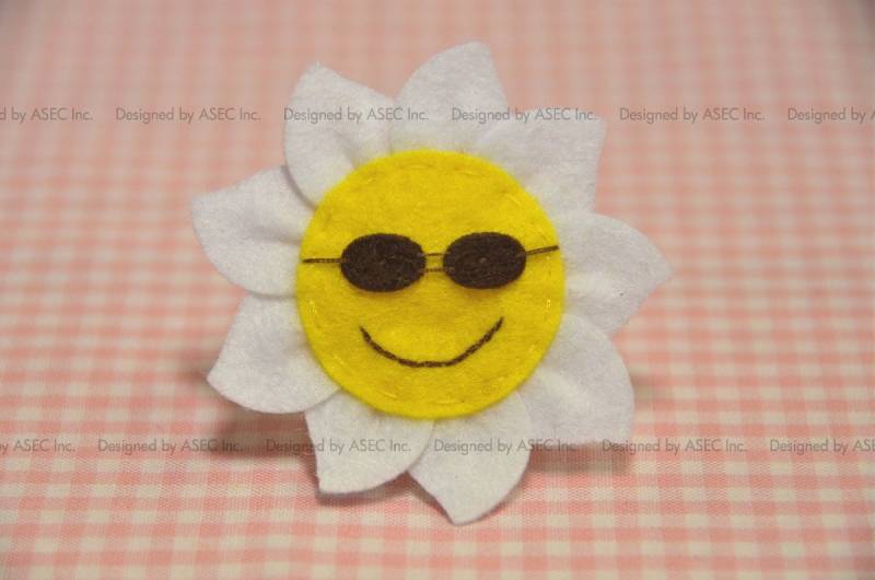 Satz Von 6Pcs Fühlte Sonne Applique-Limonade/Weiß | Ft990 von ASECUSA