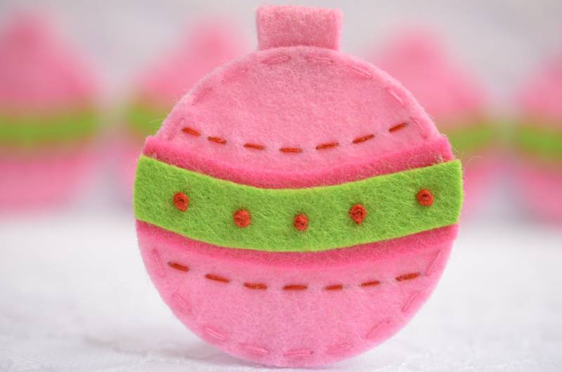 Satz Von 6Pcs Handgefertigte Filz ChristbaumkugelBabyrosa | Ft985 Satz Von 6Pcs Handgefertigte Filz ChristbaumkugelBabyrosa | Ft985 von ASECUSA