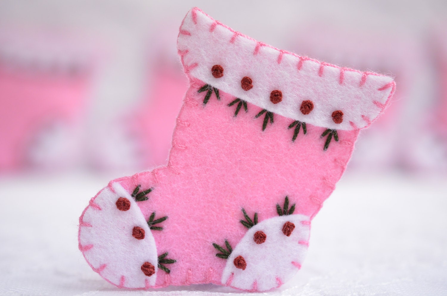 Satz Von 6Pcs Handgefertigte Filz WeihnachtsstrümpfeBaby Rosa | Ft966 Satz Von 6Pcs Handgefertigte Filz WeihnachtsstrümpfeBaby Rosa | Ft966 von ASECUSA