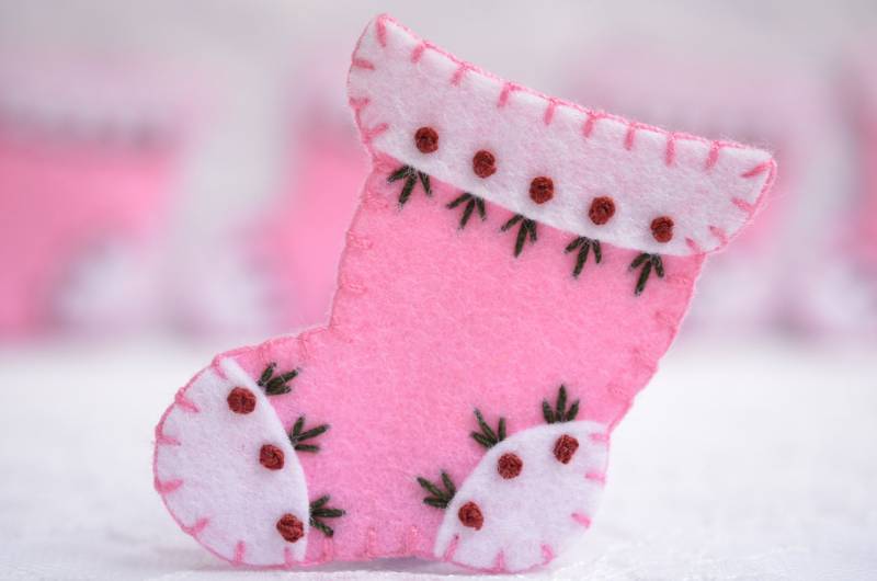 Satz Von 6Pcs Handgefertigte Filz WeihnachtsstrümpfeBaby Rosa | Ft966 Satz Von 6Pcs Handgefertigte Filz WeihnachtsstrümpfeBaby Rosa | Ft966 von ASECUSA