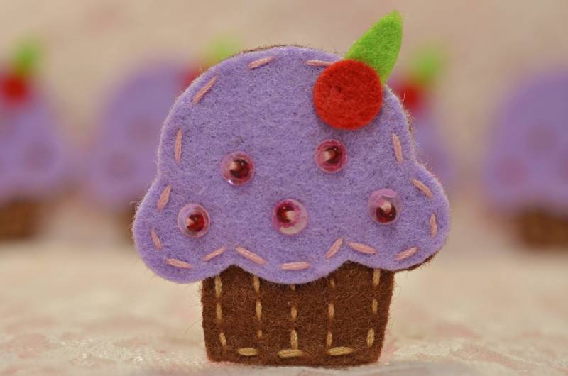 Satz Von 6Pcs Handgemachte Filz CupcakeHyazinth | Ft009 Satz Von 6Pcs Handgemachte Filz CupcakeHyazinth | Ft009 von ASECUSA