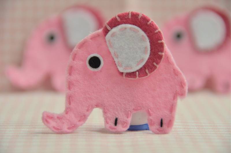 Satz Von 6Pcs Handgemachte Filz ElefantBaby Rosa | Ft967 von ASECUSA
