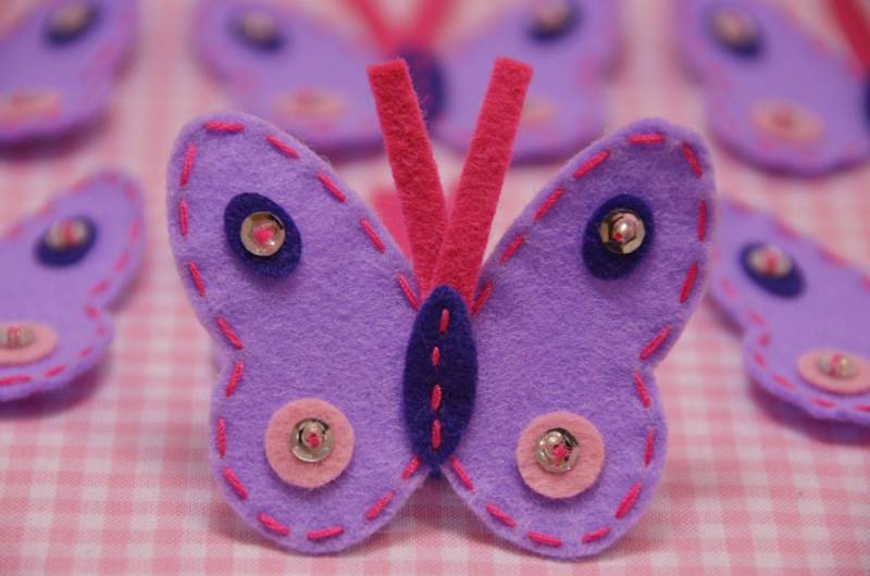 Satz Von 6st Handgemacht Filz SchmetterlingHyachinth | Ft593 von ASECUSA
