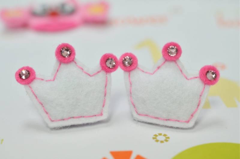 Set Aus 6 Stück Handgemachtem Pufffilz KroneWeiß | Ft2151 von ASECUSA